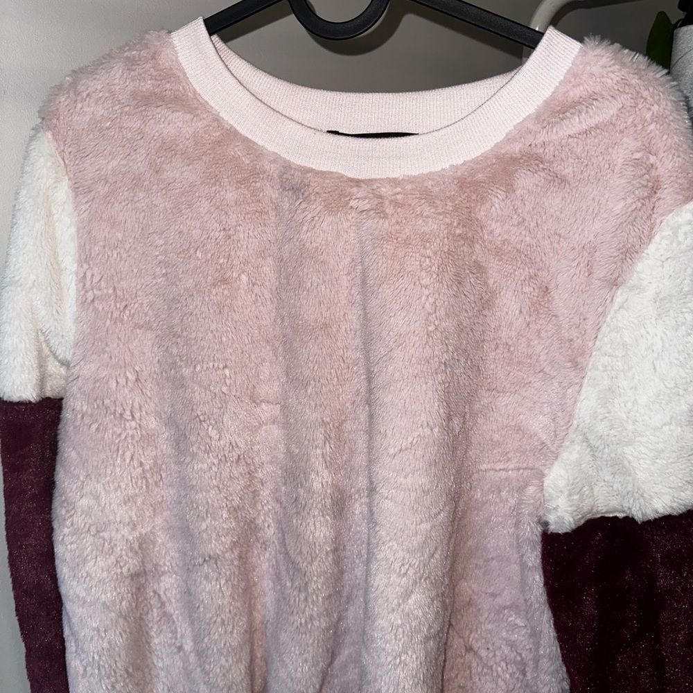 Colorblock Fuzzy Sweater